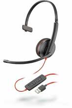 Kõrvaklapid Poly Blackwire C3210 USB Type-A Black-Red, 209744-104