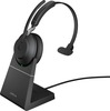Jabra Evolve2 65 USB-A UC Mono koos laadimisalusega, must