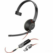 Juhtmega kõrvaklapid HP Poly Blackwire 5210, USB-C + 3,5 mm, must