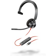 Kõrvaklapid Poly Blackwire 3310 Mono, USB-C + USB-C/A, must
