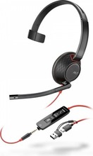 Kõrvaklapid Poly Blackwire 5210 Monaural USB-C + 3.5mm + USB-C/A, must