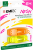 USB mälupulk Emtec C410, USB 2.0, 64GB, neon, 2 tk