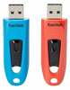 USB mälupulk SanDisk Ultra SDCZ48-064G-G46BR2, USB 3.2 Gen 1, 64GB, sinine/punane