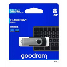 Mälupulk Goodram UTS2, USB 2.0, 8GB, must/hõbe