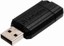 USB mälupulk Verbatim PinStripe, USB 2.0, 128GB, must