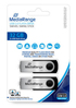 USB mälupulk MediaRange MR911-2, USB 2.0, 32GB, must/hõbe