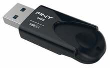 USB mälupulk PNY Attache 4 FD64GATT431KK-EF, USB 3.2, 64GB, must