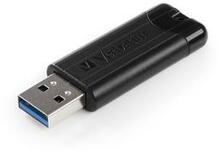 USB mälupulk Verbatim PinStripe, USB 3.2 Gen 1, 64GB, must