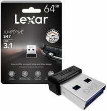 USB mälupulk Lexar JumpDrive S47, USB 3.1, 64GB, must