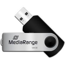USB mälupulk MediaRange MR913, USB 2.0, 128GB, must/hõbe
