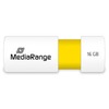 USB mälupulk MediaRange MR972, USB 2.0, 16GB, kollane/valge