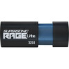 USB mälupulk Patriot Supersonic Rage Lite, USB 3.2 Gen 1, 32GB, must/sinine