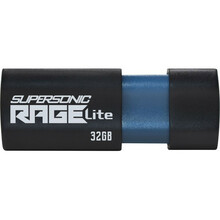 USB mälupulk Patriot Supersonic Rage Lite, USB 3.2 Gen 1, 32GB, must/sinine