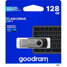 USB mälupulk Goodram UTS2, USB 2.0, 128GB, must
