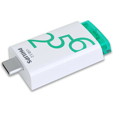 USB mälupulk Philips Click FM25FD175B/00, USB-C 3.2 Gen 1, 256GB, roheline/valge