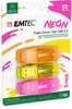 USB mälupulk Emtec C410, USB 2.0, 8GB, Neon, 3 tk