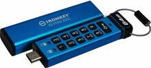 USB mälupulk Kingston IronKey Keypad 200C IKKP200C/64GB, USB-C, 64GB, sinine