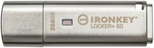 USB mälupulk Kingston IronKey Locker+ 50 IKLP50, USB 3.2, 256GB, hõbe