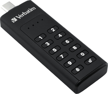 USB mälupulk Verbatim Keypad Secure, USB 3.2, 32GB, must