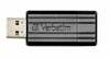 USB mälupulk Verbatim Pinstripe, USB 2.0, 16GB, must