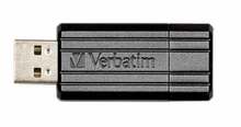 USB mälupulk Verbatim Pinstripe, USB 2.0, 16GB, must