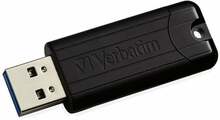 USB mälupulk Verbatim PinStripe, USB 3.0, 16GB, must