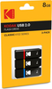 USB mälupulk Kodak USB2.0 K100 EKMMD8GK102P3, 8GB, USB A, 3 tk, must/sinine/punane/kollane