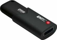 USB mälupulk Emtec B120 Click Secure, USB 3.2 Gen 2, 256GB, must
