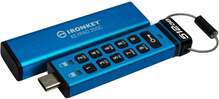 USB mälupulk Kingston IronKey Keypad 200C IKKP200C/512GB, USB-C 3.2 Gen 1, 512GB, sinine