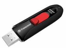 USB mälupulk Transcend JetFlash 590, USB 2.0, 32GB, must/punane