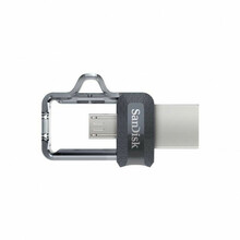 USB mälupulk SanDisk Ultra Dual Drive SDDD3-256G-G46, USB 3.0, 256GB, must/hõbe/läbipaistev