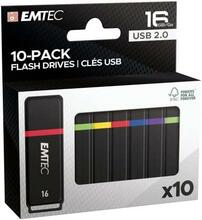 USB mälupulk Emtec K100, USB 2.0, 16GB, must/multicolor