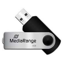 USB mälupulk MediaRange Flexi-Drive MR908NTRL, USB 2.0, 8GB, must/hõbe