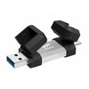 USB mälupulk Silicon Power Mobile C51, USB Type-A ja Type-C, 256GB, hõbedane