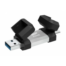USB mälupulk Silicon Power Mobile C51, USB Type-A ja Type-C, 256GB, hõbedane