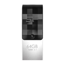 USB mälupulk Silicon Power C31, USB 3.2 Gen 1, 64GB, must/hõbe