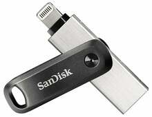 USB mälupulk SanDisk iXpand Go SDIX60N-064G-GN6NN, USB 3.0 + Lightning, 64GB, must/hõbe