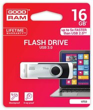 USB mälupulk Goodram UTS3, USB 3.0, 16GB, must