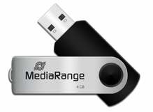 USB mälupulk Mediarange MR907, USB 2.0, 4GB, must/hõbe