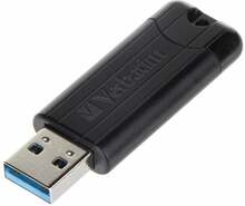 USB mälupulk Verbatim PinStripe, USB 3.0, 256GB, must