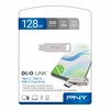 USB mälupulk PNY Duo-Link P-FDI128DULINKTYC-GE, USB 3.2, 128GB, hõbe