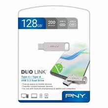 USB mälupulk PNY Duo-Link P-FDI128DULINKTYC-GE, USB 3.2, 128GB, hõbe