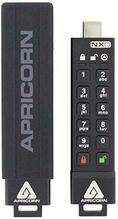USB mälupulk Apricorn Aegis Secure Key 3NXC, USB-C, 64GB, must