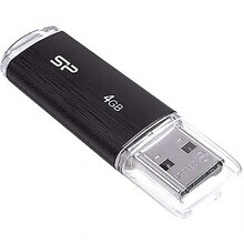 USB mälupulk Silicon Power Ultima U02, USB 2.0, 4GB, must