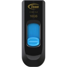 USB mälupulk Team Group C145, USB 3.2 Gen 1, 16GB, must/sinine