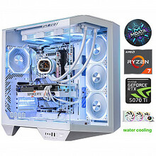Lauaarvuti MDATA ArcticX Pro Ryzen 7 7800X3D, 32GB, 2TB SSD, 1TB HDD, RTX 5070Ti, NoOS