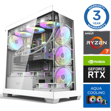 Lauaarvuti INTOP AQUA Ryzen 7 8700F 32GB DDR5 1TB SSD M.2 NVME+2TB RTX5070 12GB no-OS