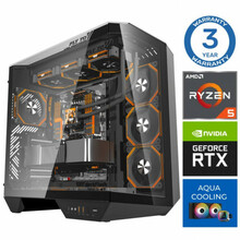 Lauaarvuti INTOP AQUA Ryzen 5 9600X 64GB DDR5 1TB SSD M.2 NVME+2TB RTX5070Ti 16GB no-OS
