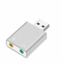 USB helikaart RoGer, hõbe, mikrofonisisendiga, Virtual 7.1