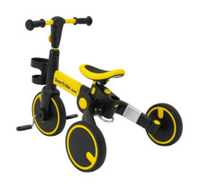 Kolmerattaline jalgratas Happy Bike 3in1 Sportrike, kollane
